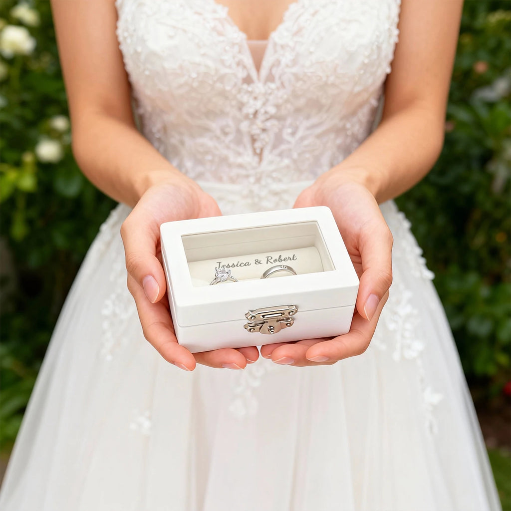 Caja para Anillos de Boda Personalizada