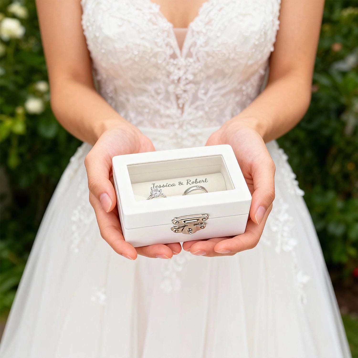 Caja para Anillos de Boda Personalizada