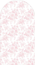Fondo de arco personalizado rosa con lazo y flores, decoración para primer cumpleaños de niña, material spandex elástico, ideal para baby shower y fotografía de fiesta elegante.