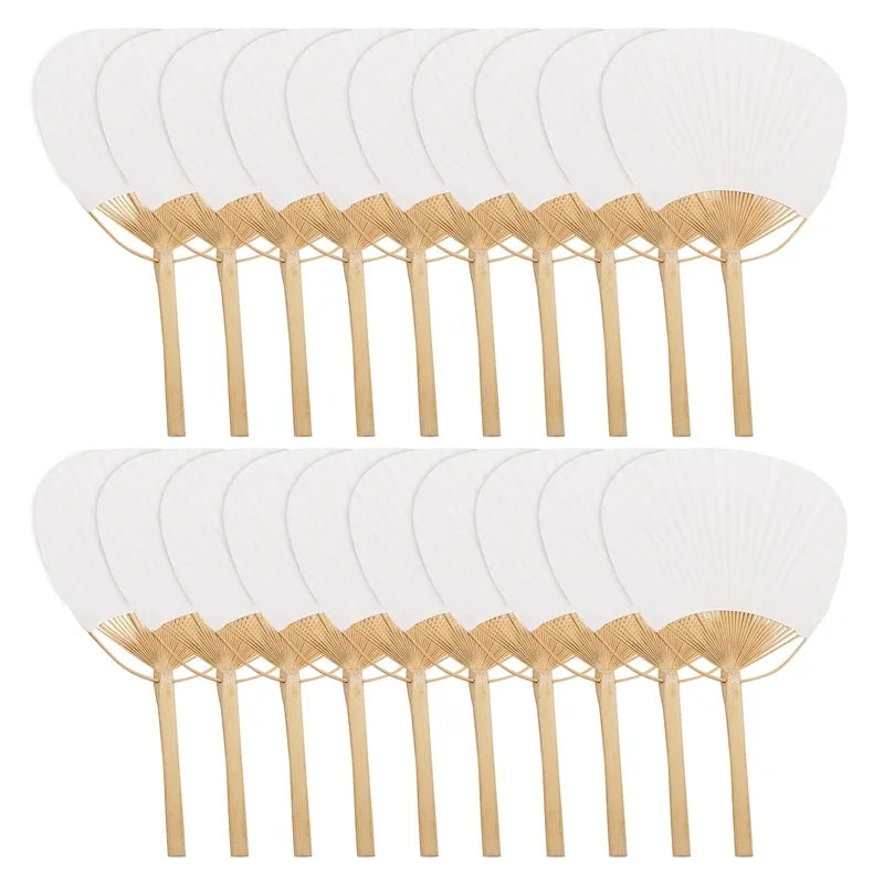 Abanicos de Bambú Blanco