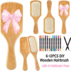 Kit DIY de cepillos de madera con rotuladores multicolor, para pintar y personalizar tus propios cepillos, regalo creativo para fiestas y manualidades.