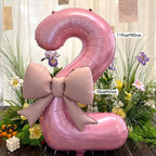 Globo Rosa con Lazo para Cumpleaños y Bodas