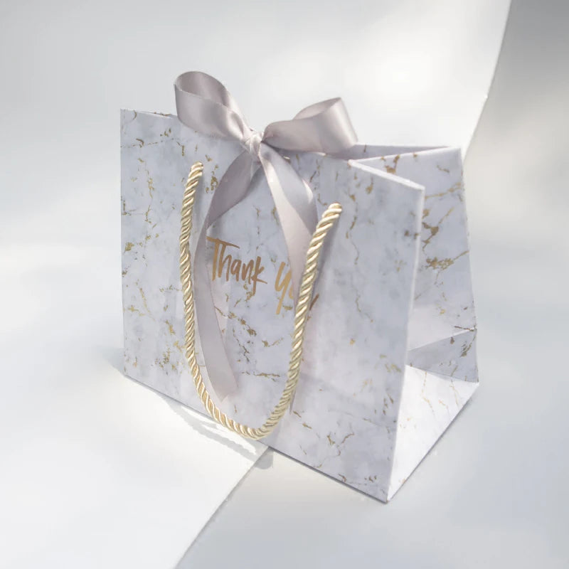 Bolsas de Regalo Mármol Gris para Bodas y Eventos