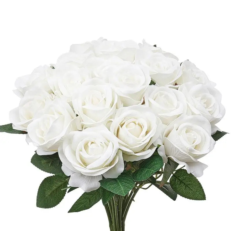 120 Rosas Artificiales Blancas para Decoración