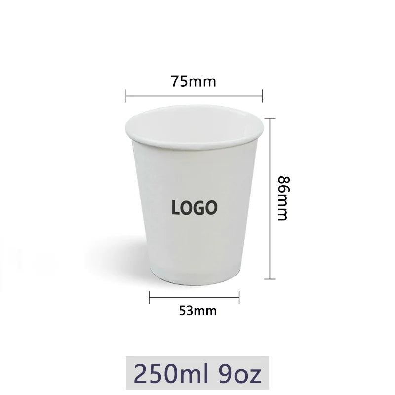 Vasos de papel personalizados con logo para café espresso, degustaciones, eventos corporativos y promociones de marca.