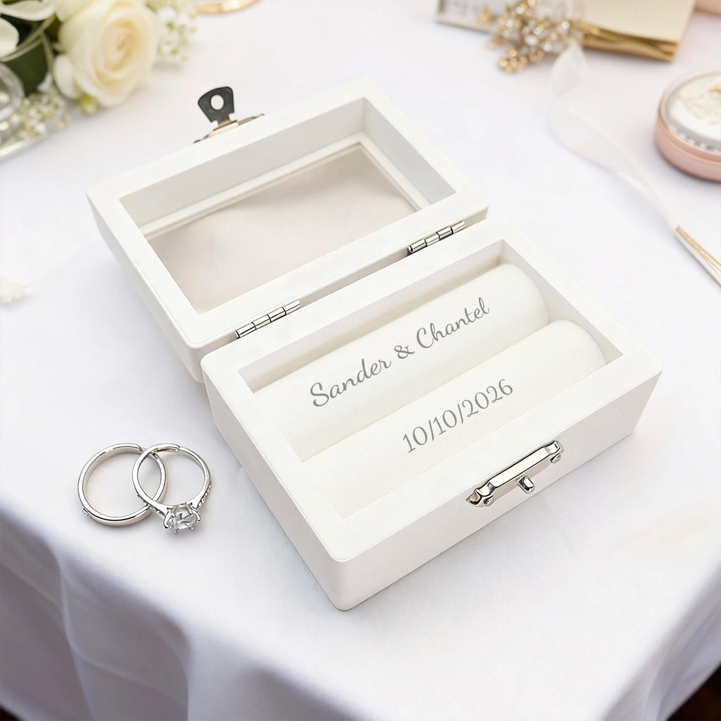 Caja para Anillos de Boda Personalizada