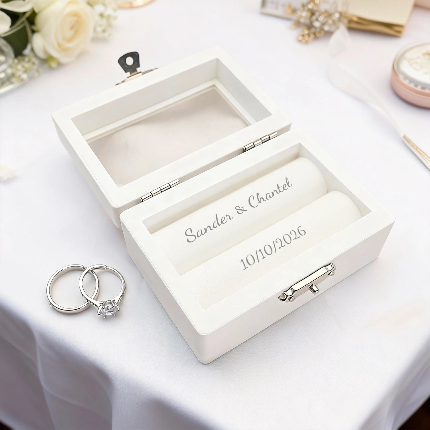 Caja para Anillos de Boda Personalizada