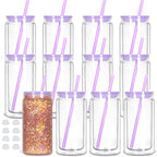 Vasos Snow Globe DIY 16oz para fiestas, con doble pared y agujero pre-perforado, perfectos para purpurina, confeti y manualidades creativas.