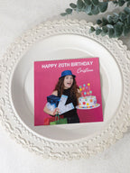 Servilletas personalizadas con foto de mascota o persona para boda, aniversario, fiesta de cumpleaños o evento especial con nombre y fecha impresos.