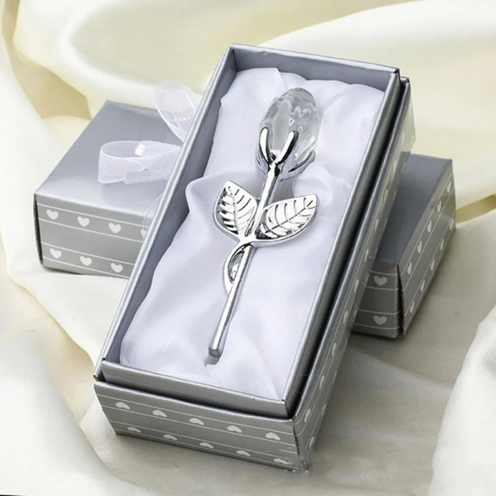 Rosa de Cristal Decorativa con Caja de Regalo