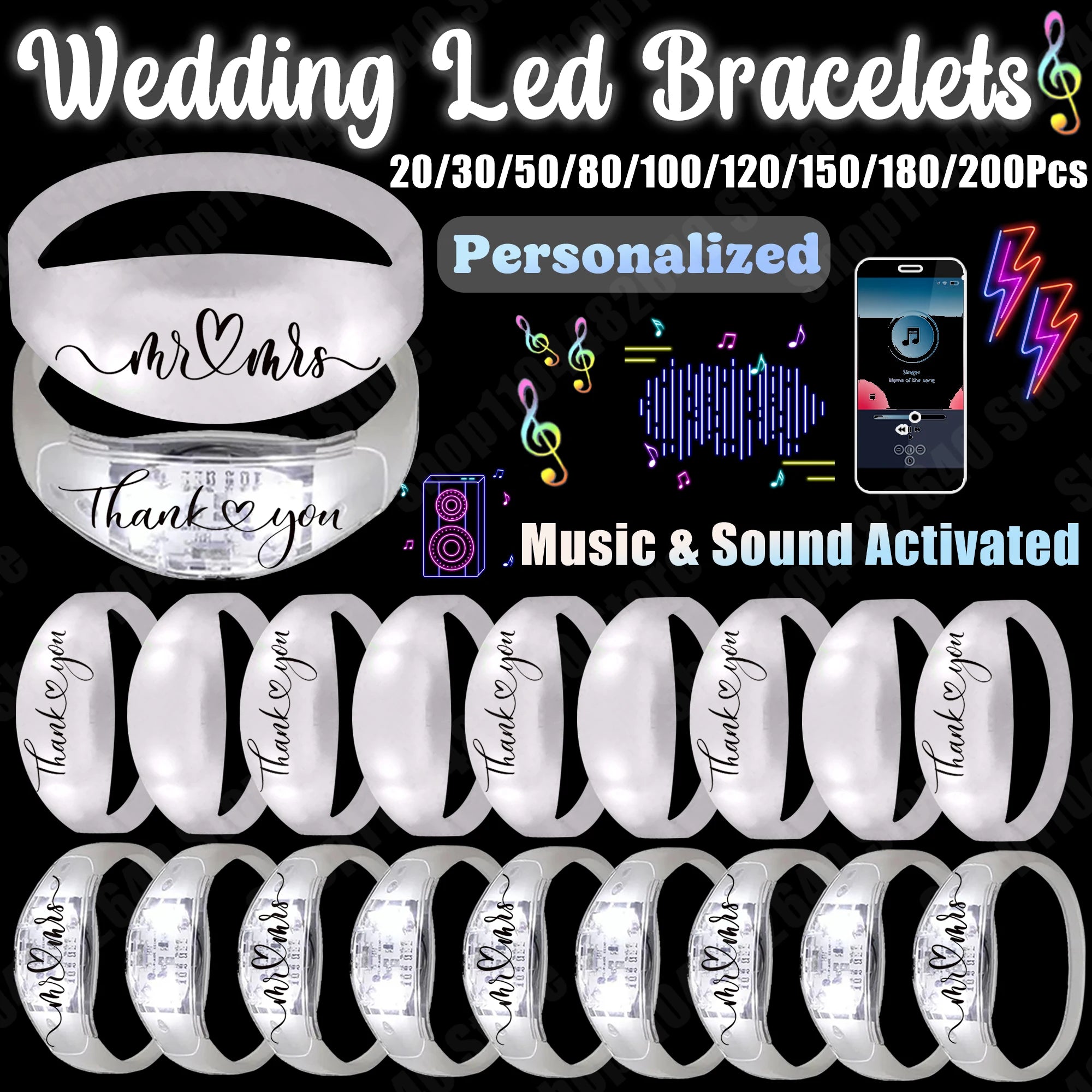 Pulseras LED Activadas por Música