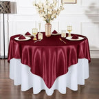 Mantel de Satén Burdeos para Bodas y Eventos