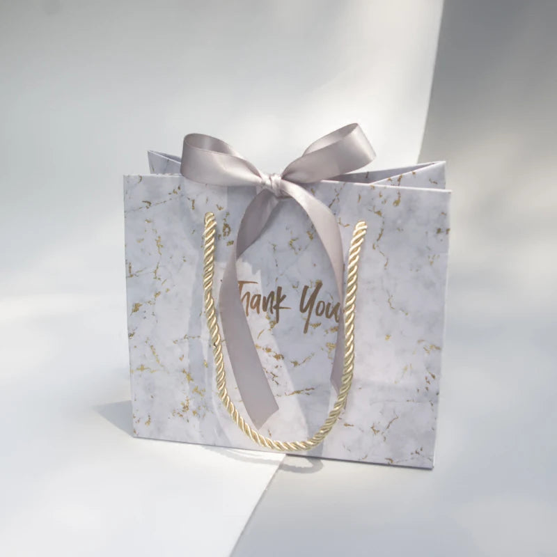 Bolsas de Regalo Mármol Gris para Bodas y Eventos