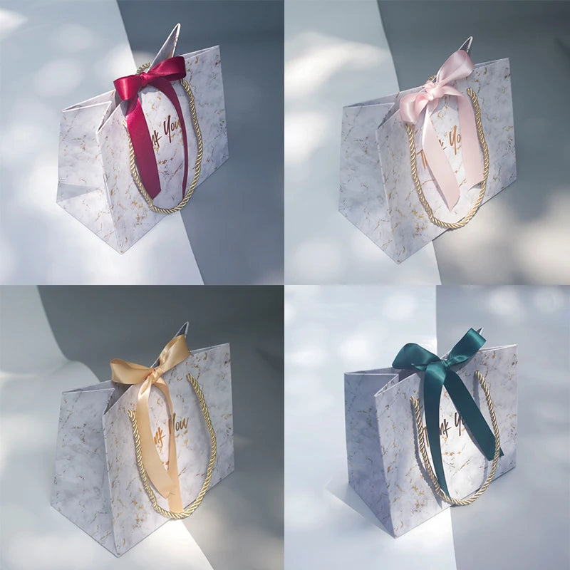 Bolsas de Regalo Mármol Gris para Bodas y Eventos
