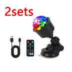 Luz disco LED RGB giratoria con mando