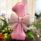 Globo Rosa con Lazo para Cumpleaños y Bodas