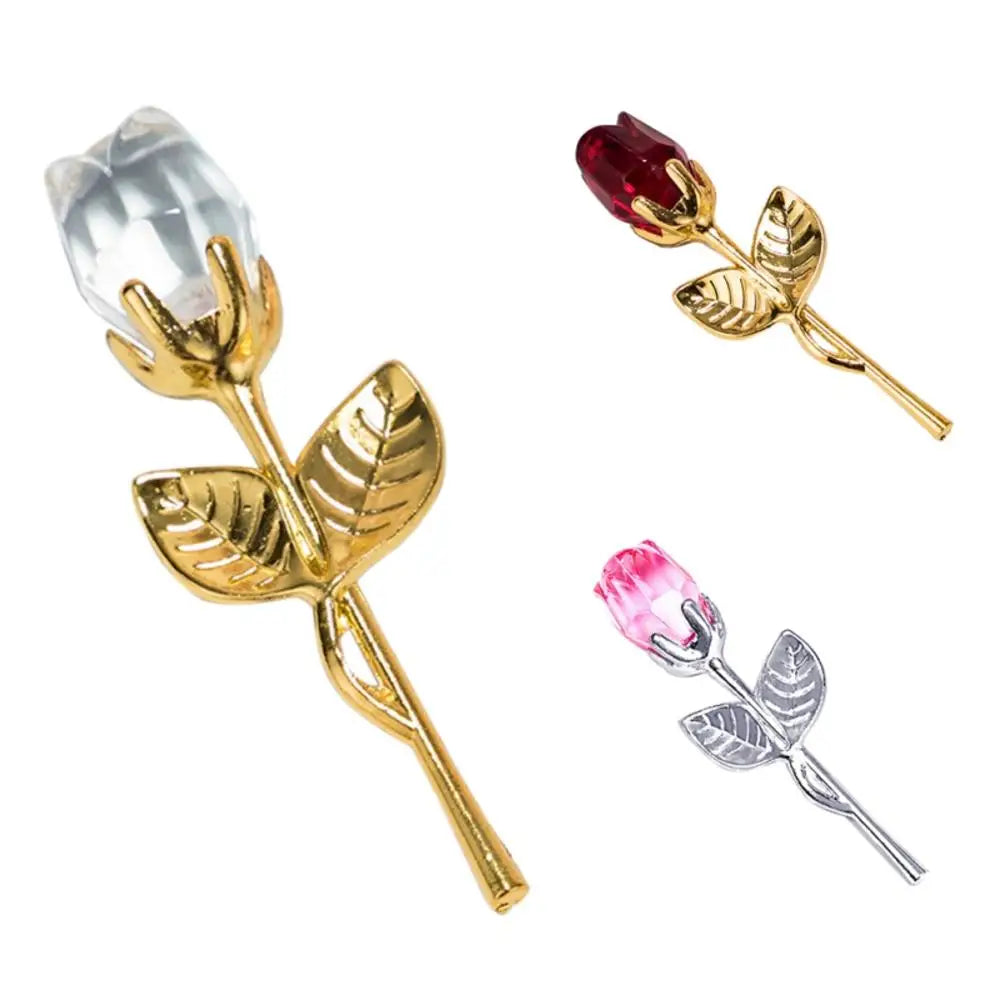 Rosa de Cristal Decorativa con Caja de Regalo