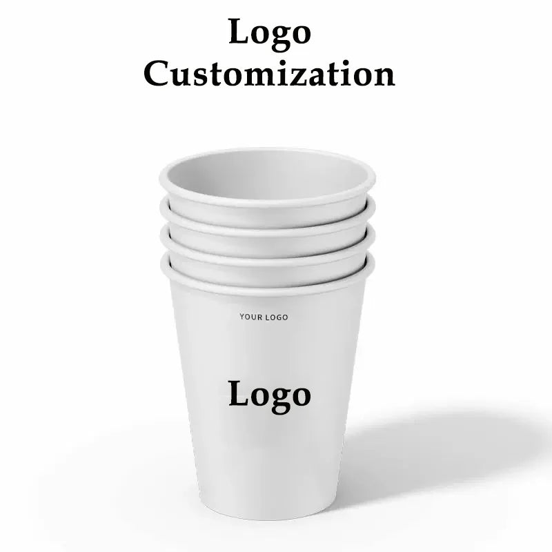 Vasos de papel personalizados con logo para café espresso, degustaciones, eventos corporativos y promociones de marca.