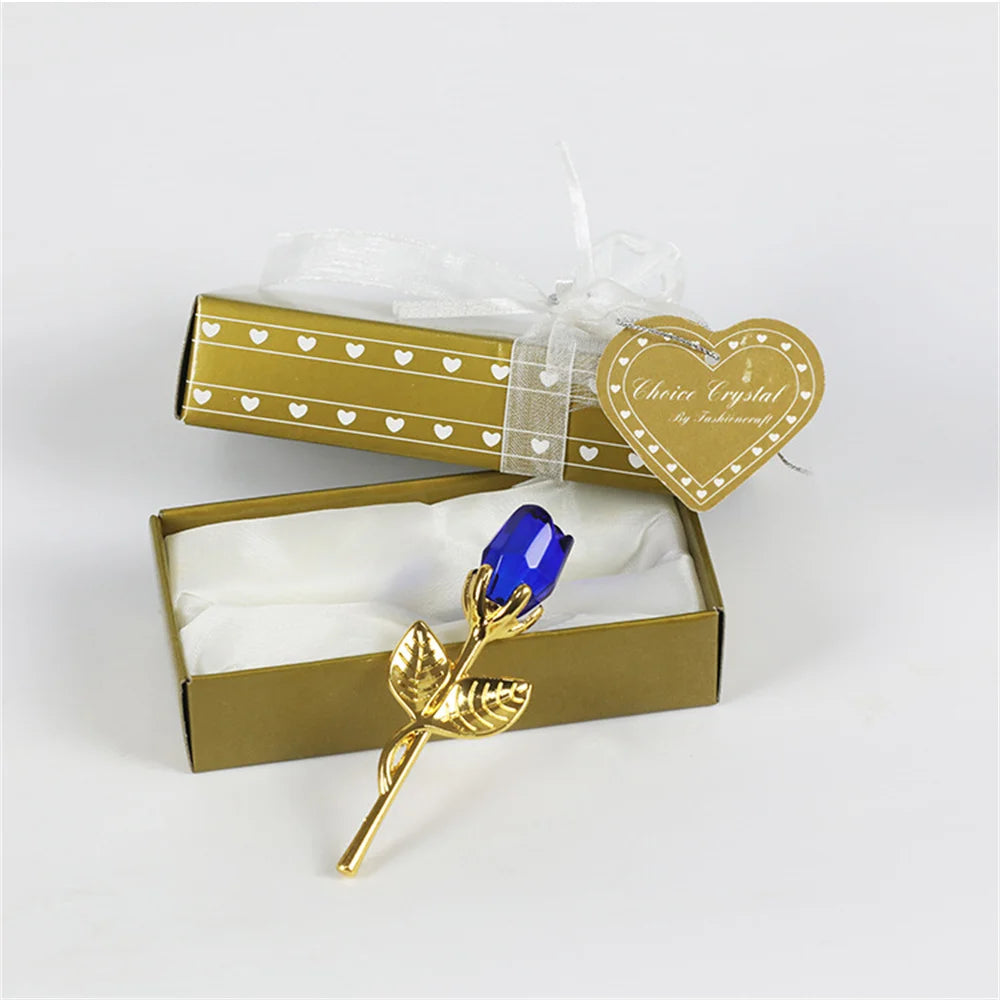 Rosa de Cristal Decorativa con Caja de Regalo