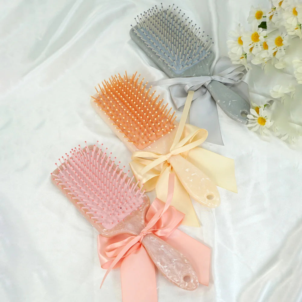Cepillo de pelo personalizado con nombre grabado, diseño ergonómico con cojín de aire, masajeador del cuero cabelludo, ideal regalo para mamá y cuidado del cabello.
