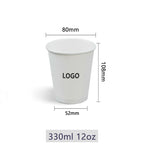 Vasos de papel personalizados de 250ml con nombre o logo, desechables y ecológicos, ideales para fiestas, bodas y eventos con diseño personalizado elegante.