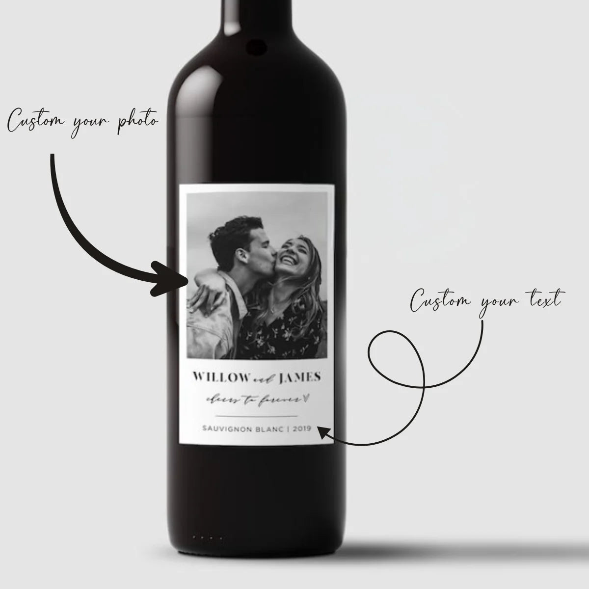 Etiquetas de vino con foto