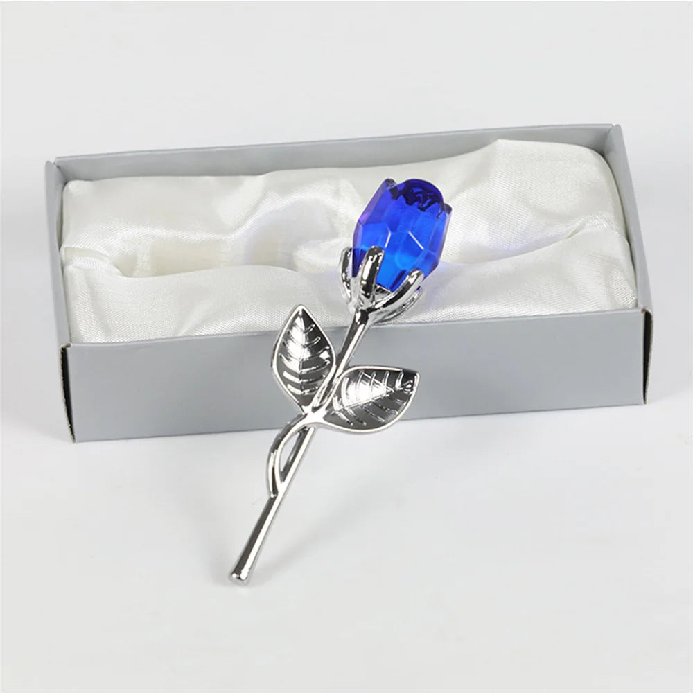 Rosa de Cristal Decorativa con Caja de Regalo